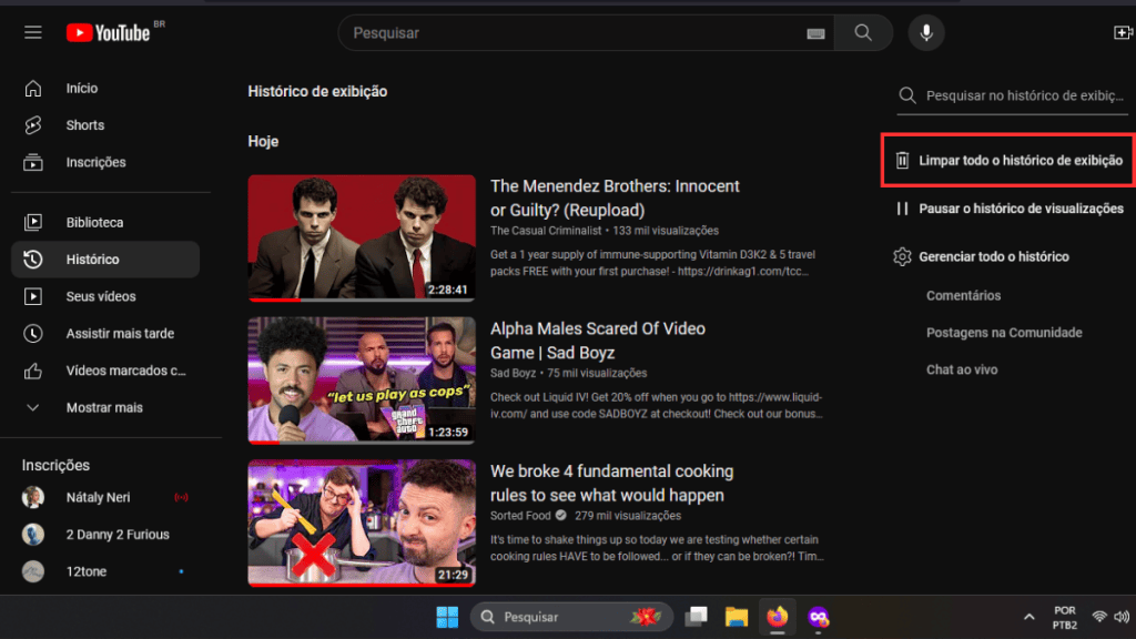 Como alterar recomendações Youtube 