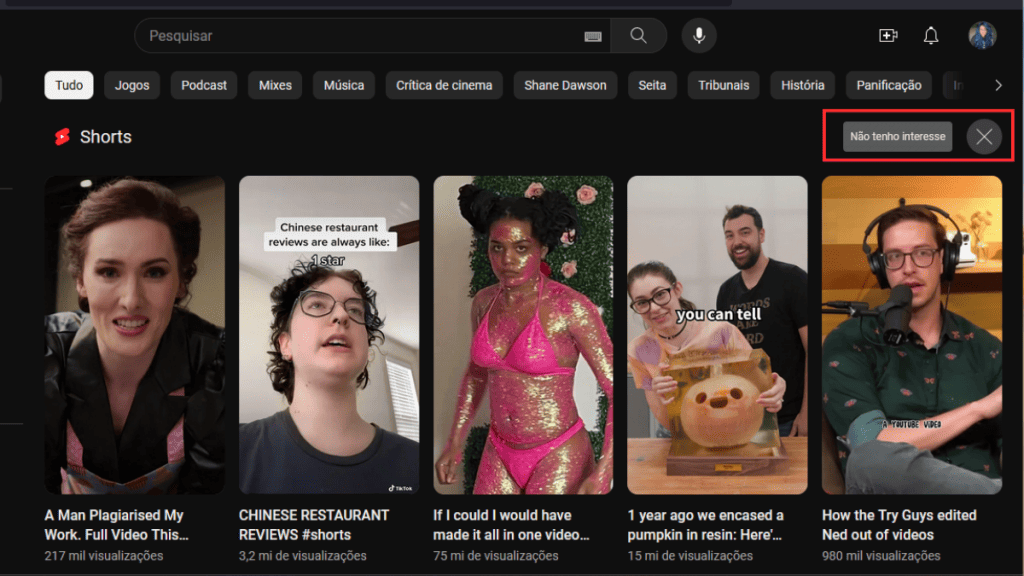 Como remover recomendações no YouTube